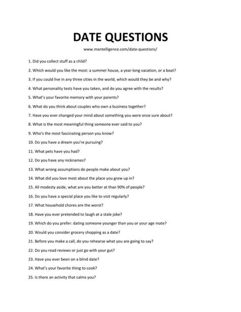 list of date questions